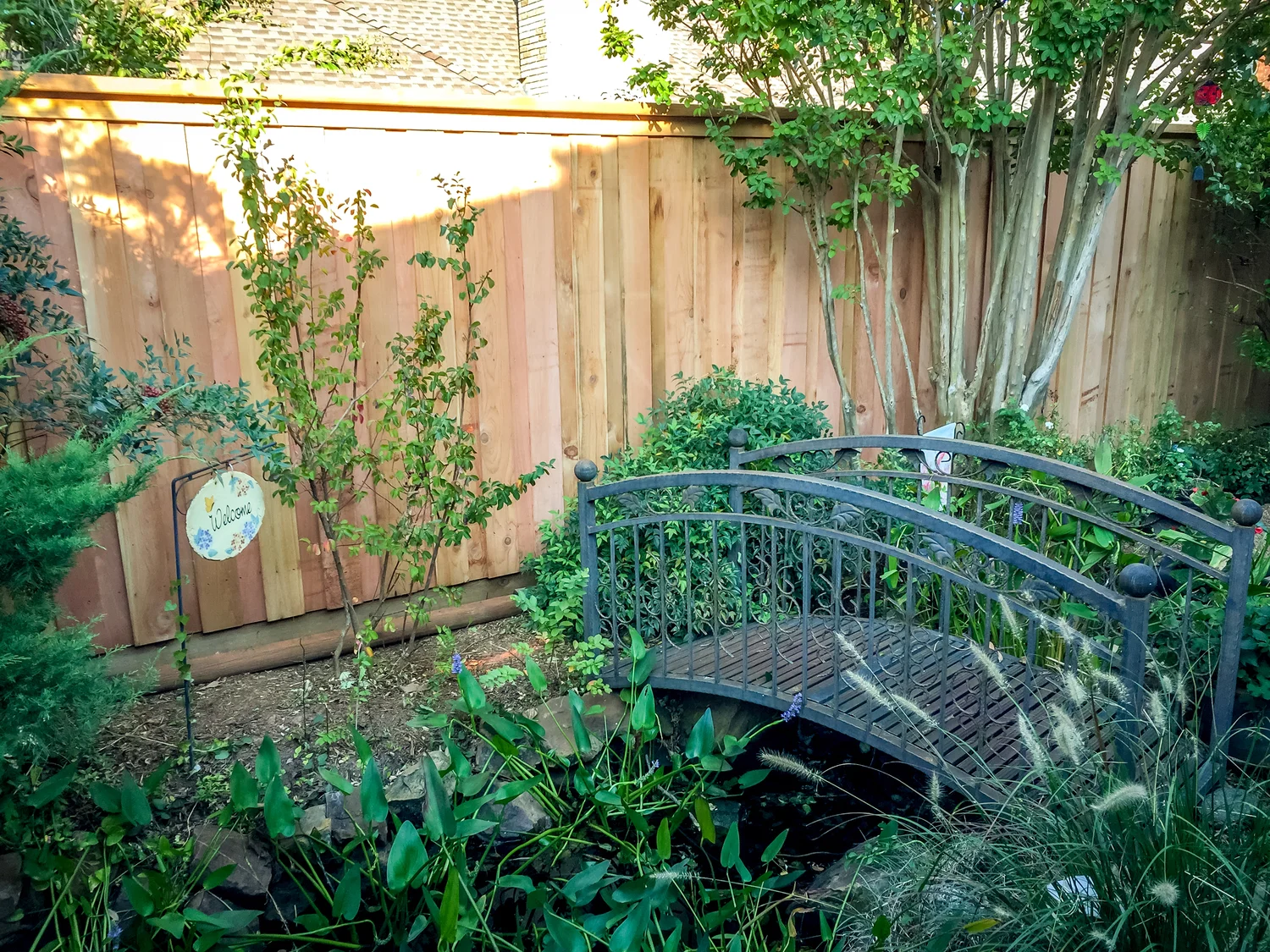 Custom Cedar Fence in Garden