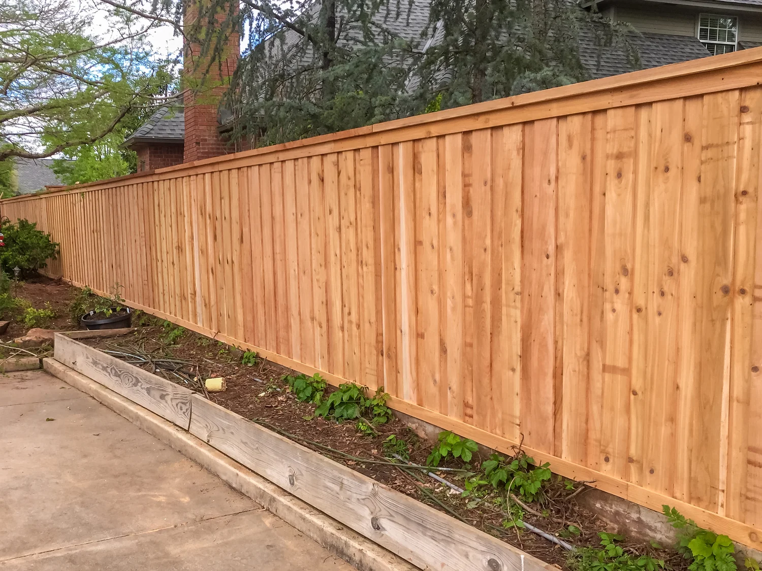 Custom Cedar Fence with Cap and Trim