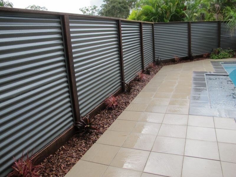 Corrugated E Red River Fence, Corrugated Metal Fencing Ideas