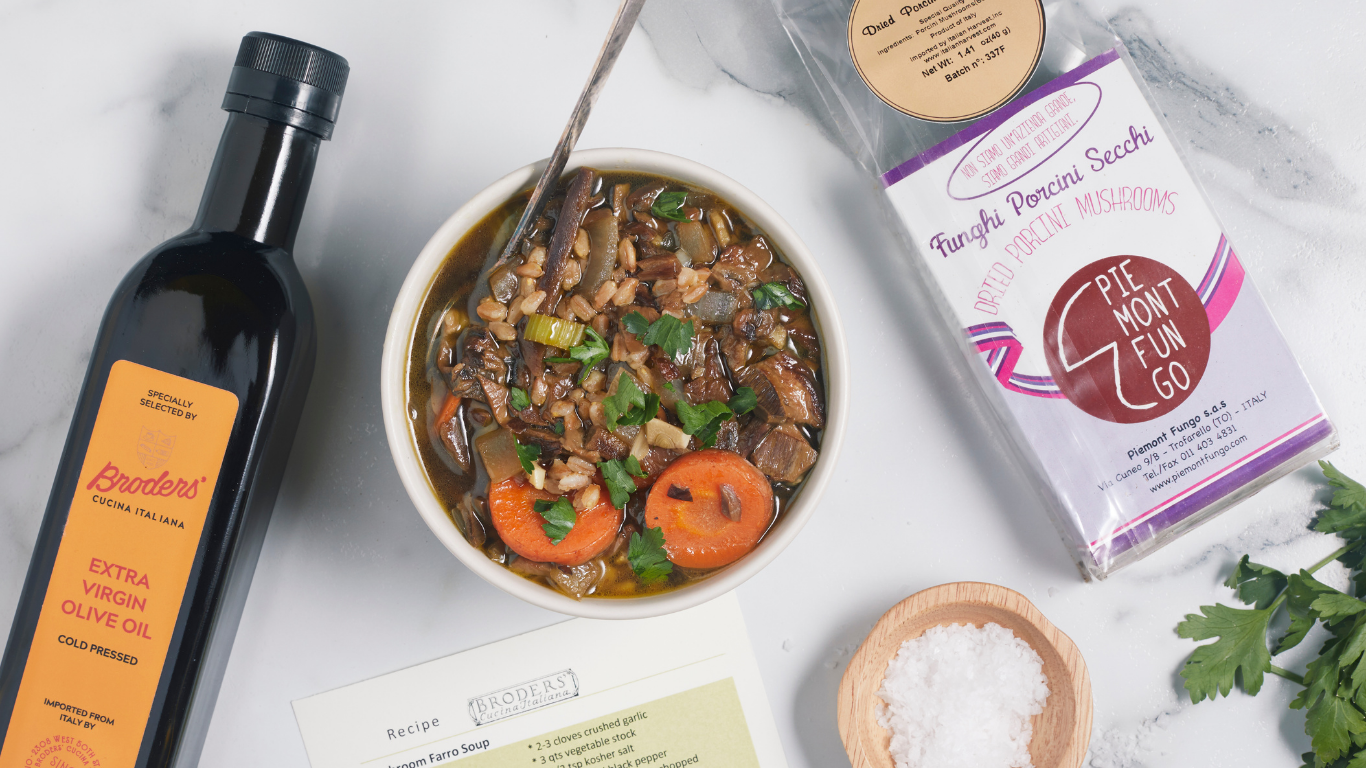 Mushoom farro soup
