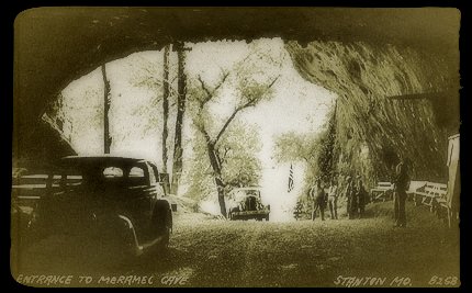 Vintage photo of the entrance to Meramec Caverns