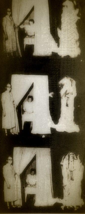 An allegedly authentic spirit materialization that occurred at Camp Chesterfield, a Spiritualist community in Indiana. The medium can be shown inside of a spirit cabinet while the "ghost" takes shape. 