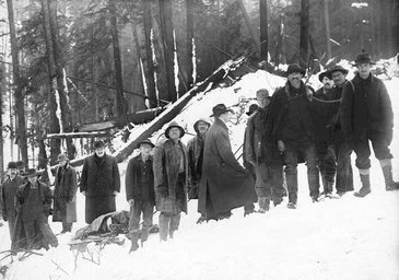 Rescue and recovery workers at the scene of the disaster