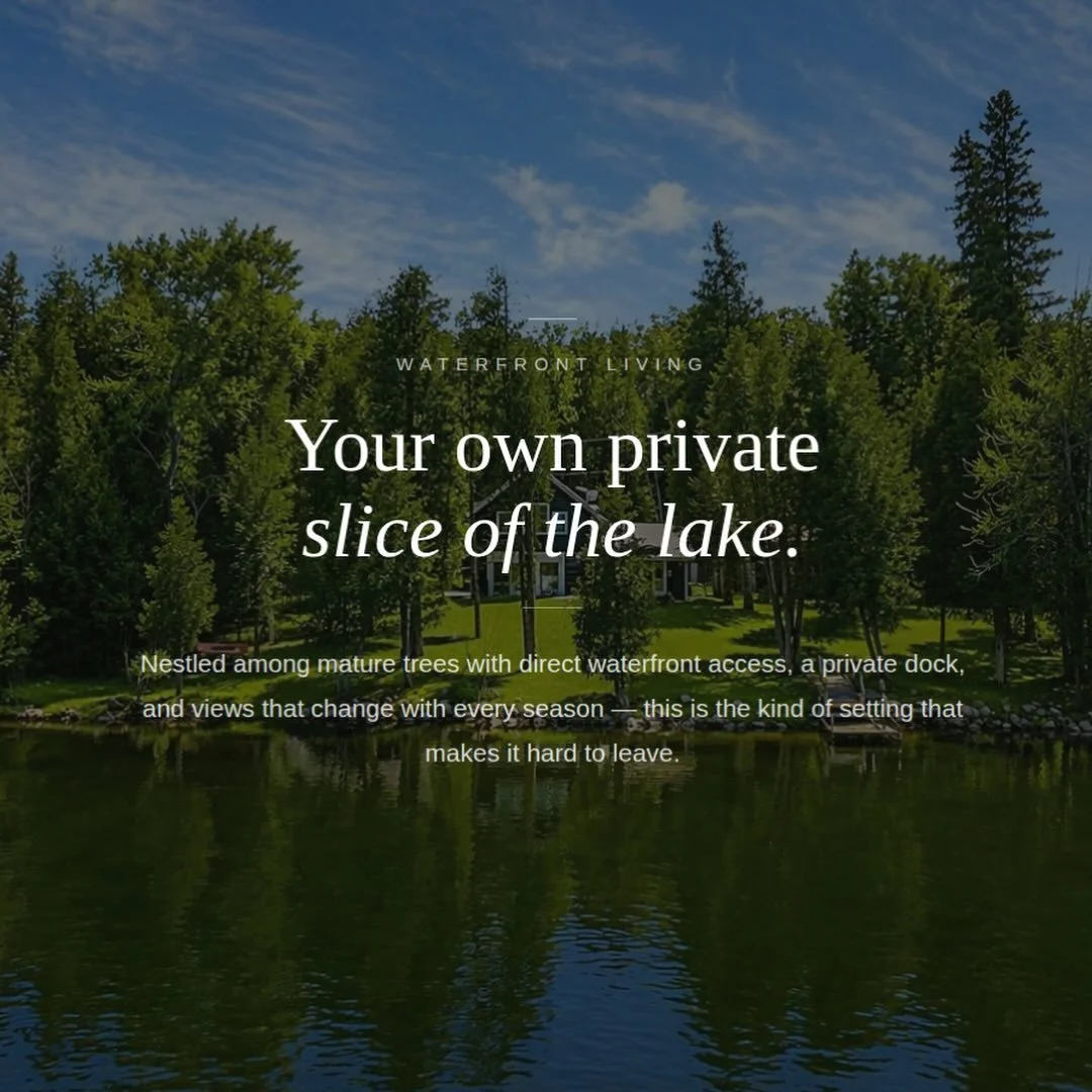 Some properties just have a feeling ✨

📍106 Whites Beach Trail is one of them.

Waterfront 🌊 Custom build 🏡 Mature trees 🌲Private dock 🚤 Kitchen built for long weekends and good company 🍷Bunkie tucked in the trees for the guests who never want 