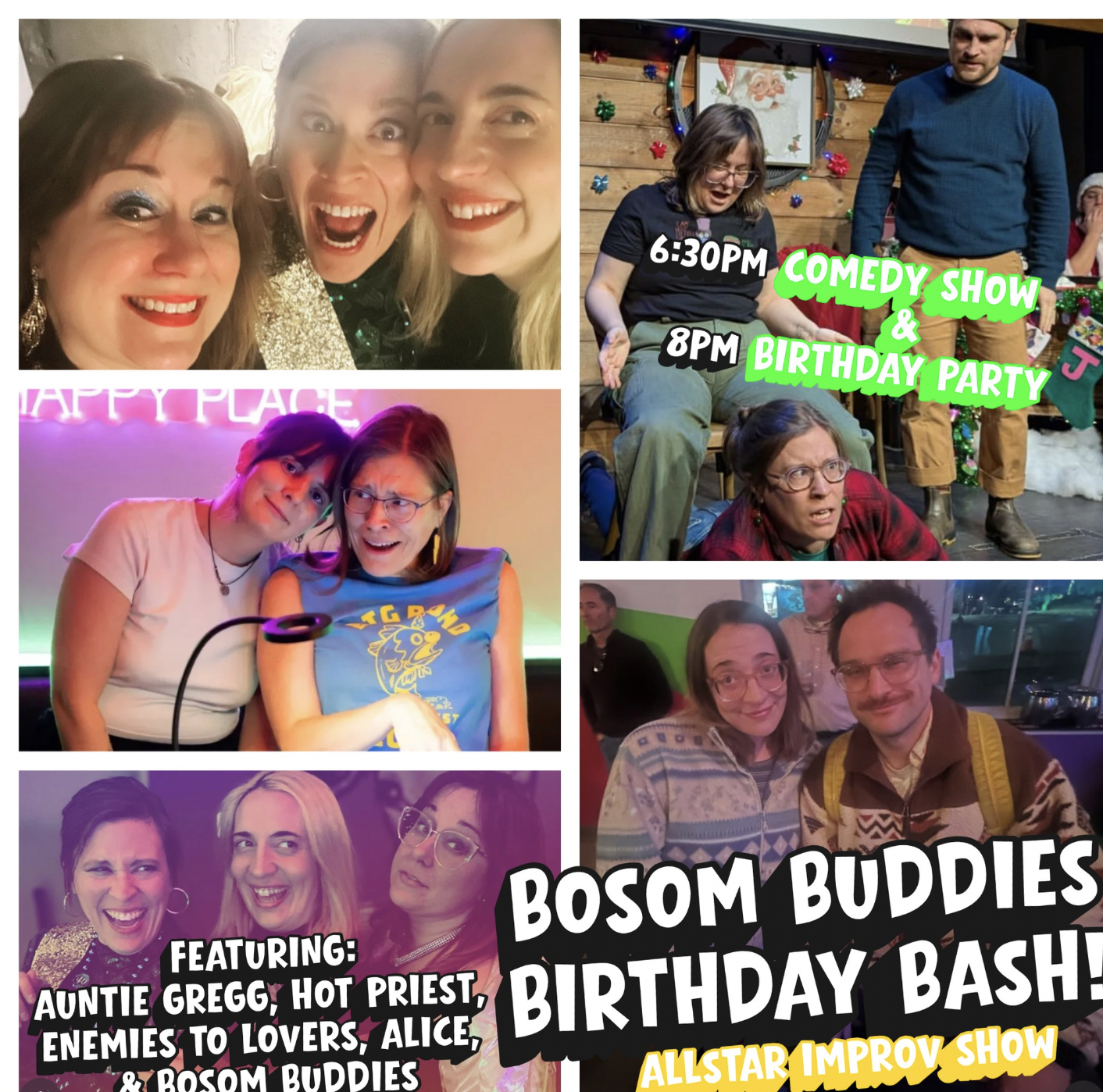 Bosom Buddies Birthday Bash - Allstar Improv Show and Birthday Party