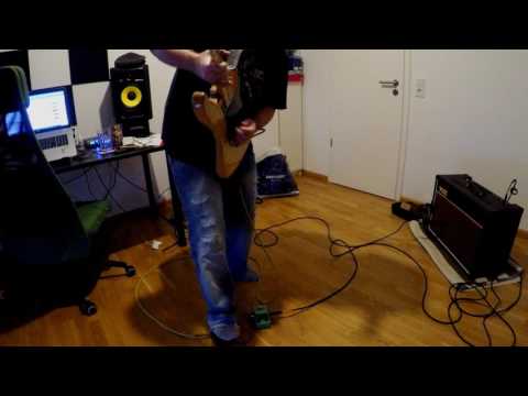 Recording the guitar solo to Boatkeeper's "Cleanse"