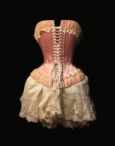 Victorian Undergarments w/Corset in Pink