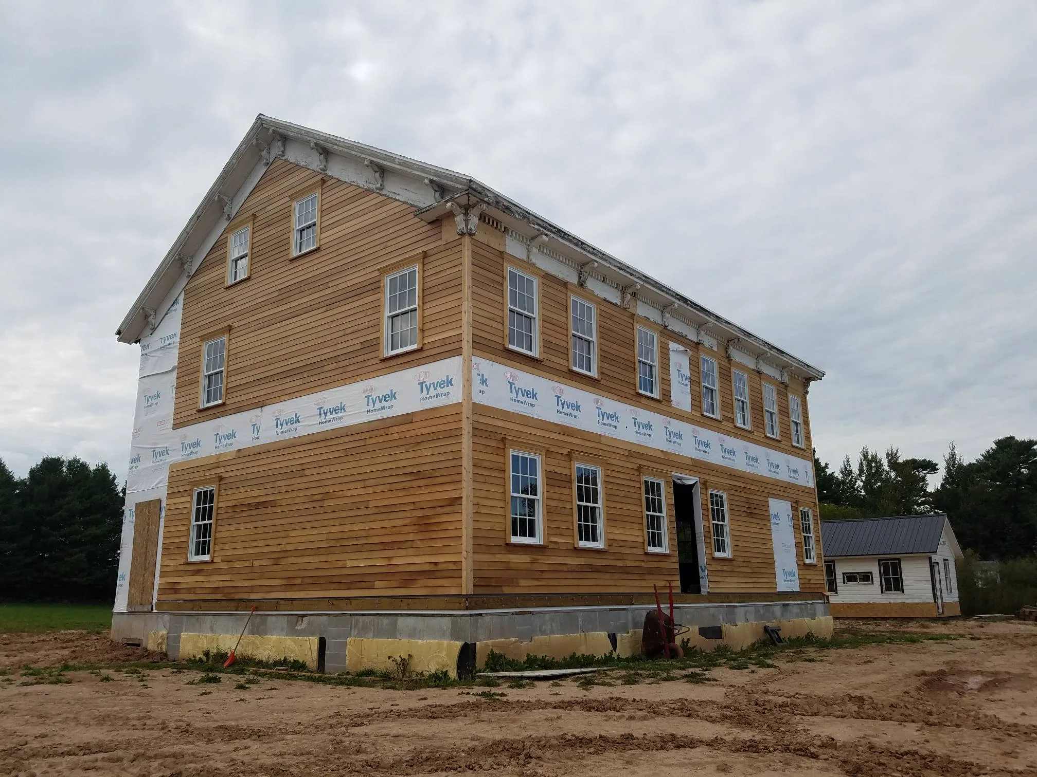 Meeme House, fall 2018, with poll house to the right