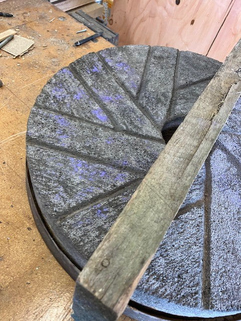 Using paint staff to check flatness