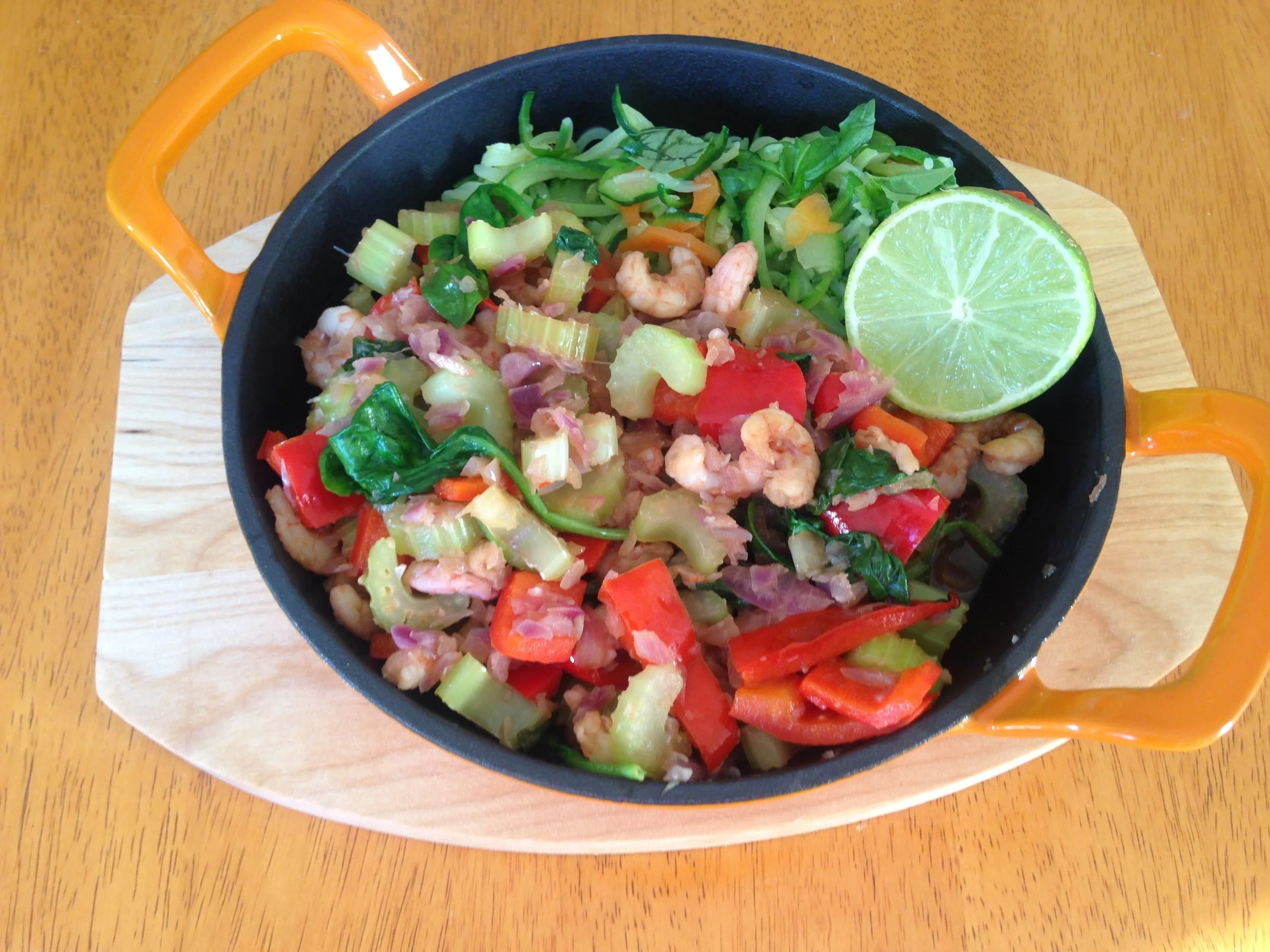 Chili Prawn courgetti