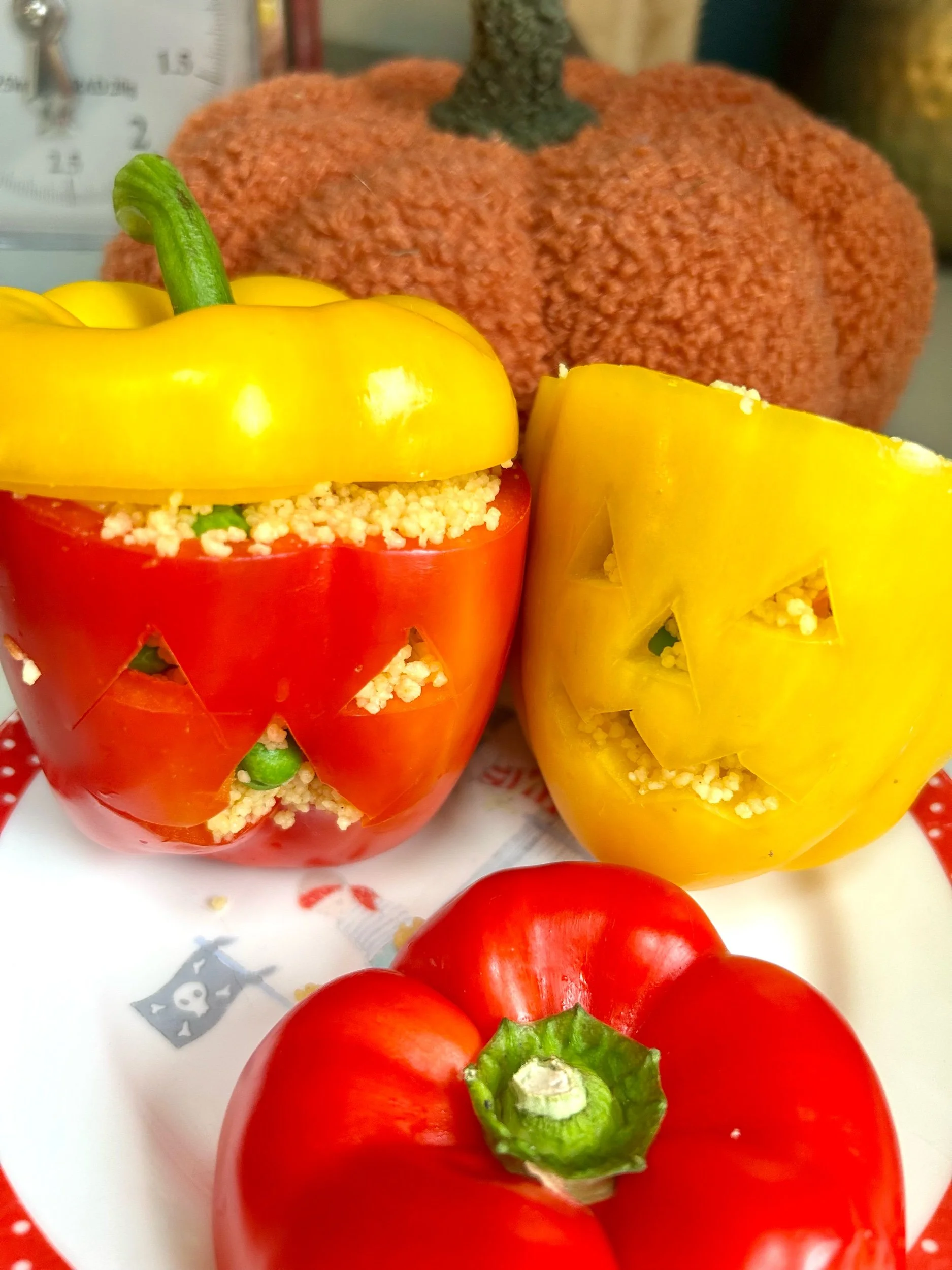 Jack O’Lantern Stuffed Peppers 