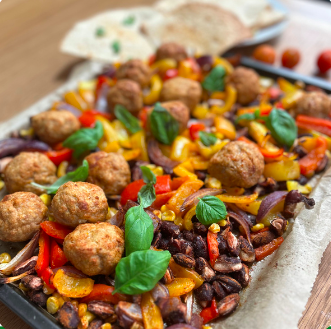 Taco Meatballs Traybake