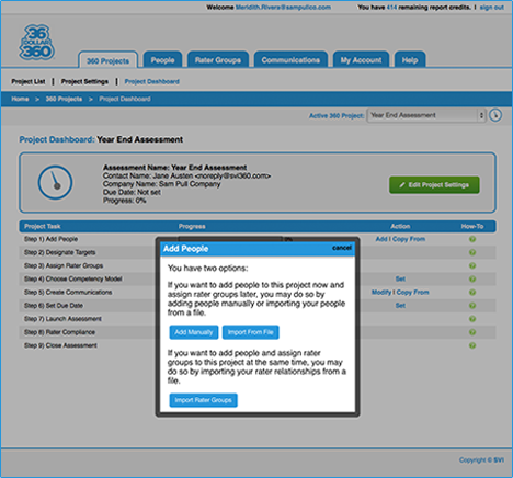 Import your targets and raters with one click, or use the drag-and-drop feature to organize your workforce.