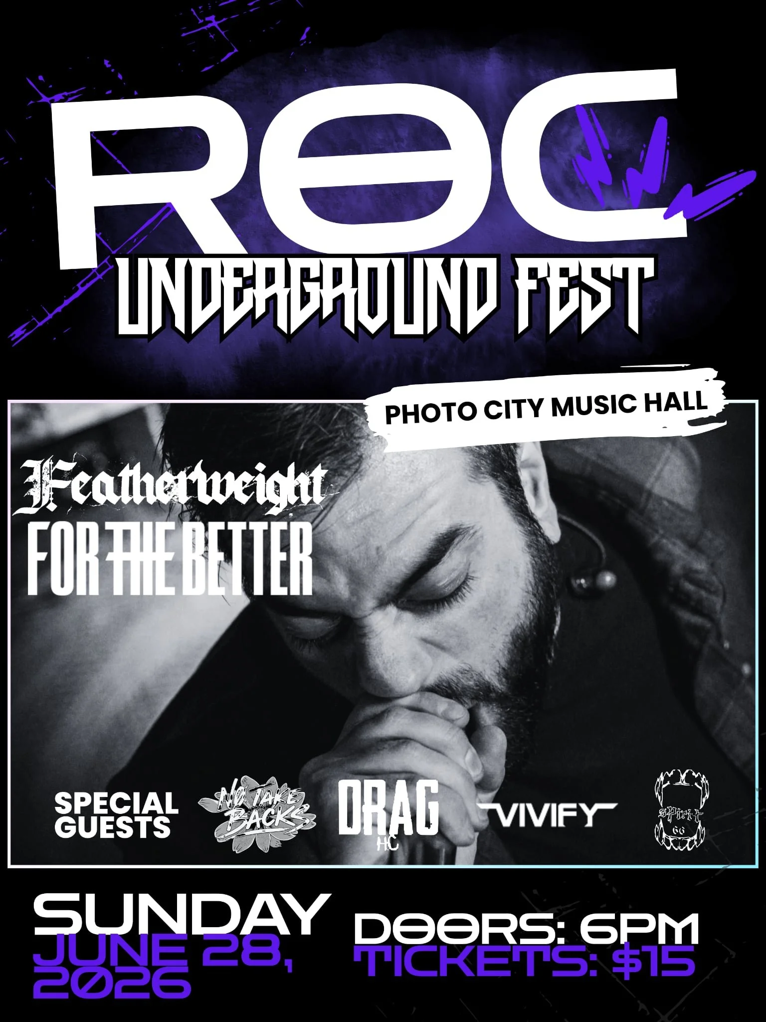ROC Underground Fest - Feat: Featherweight, VoKillz, No Take Backs, Drag HC, Vivify, Spirit66, &amp; Maxine Kembo