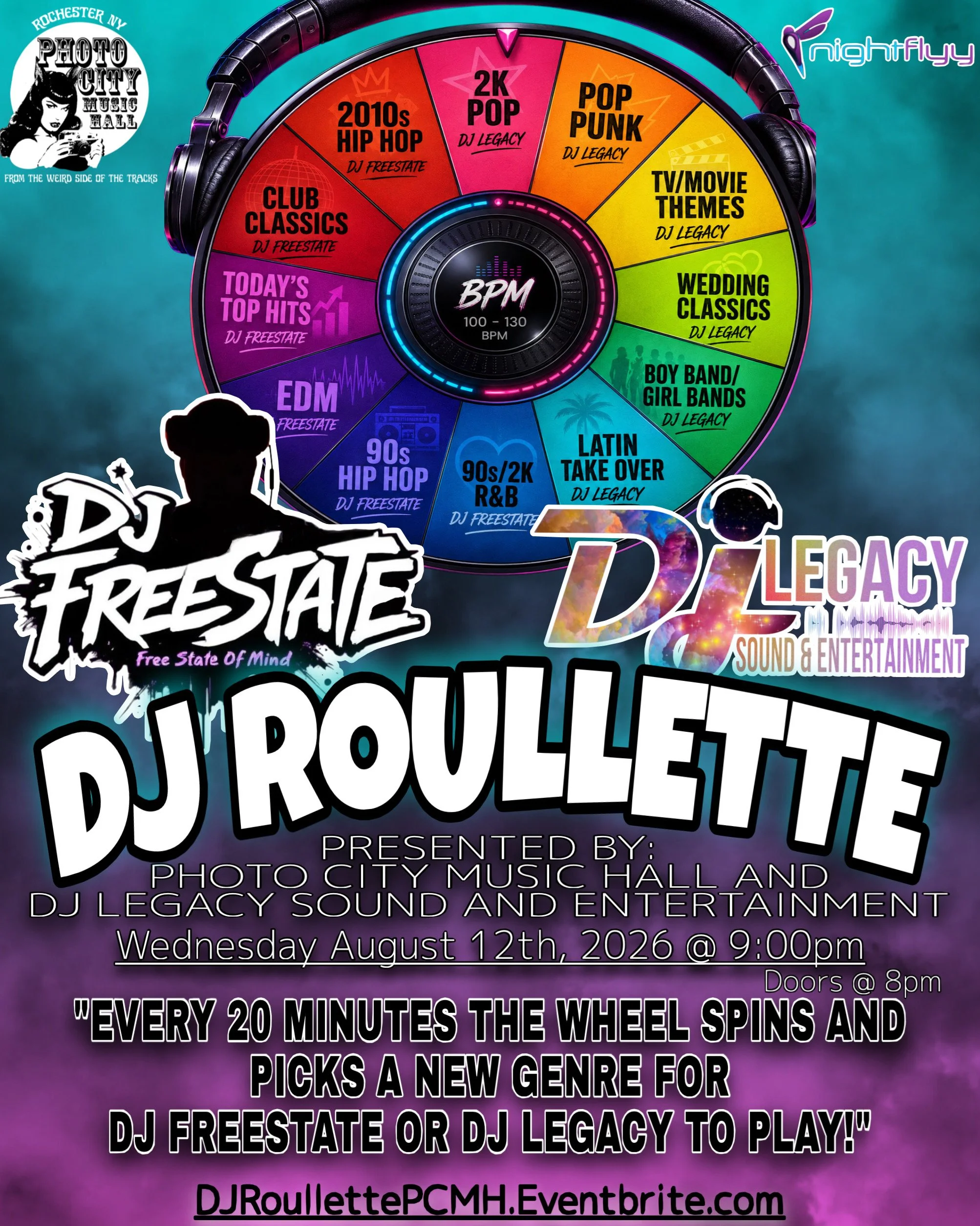 DJ Roulette : Music Genre Wheel Spin every 20 Minutes!