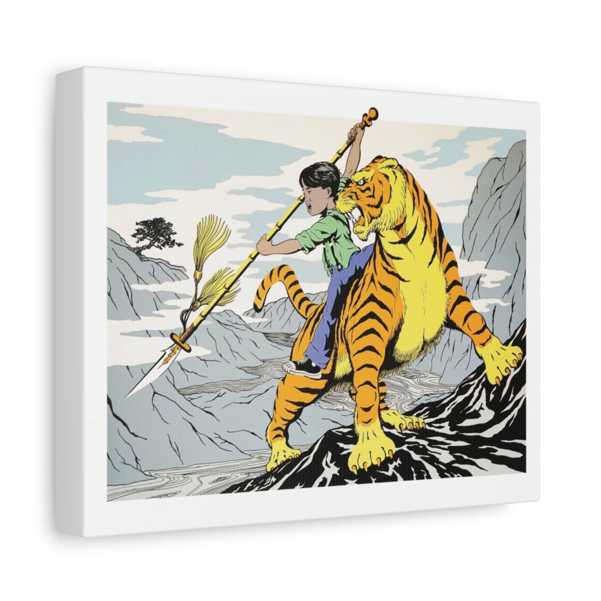 Boy on the Tiger by Jim Dong - Matte Canvas, Stretched, 1.25"
