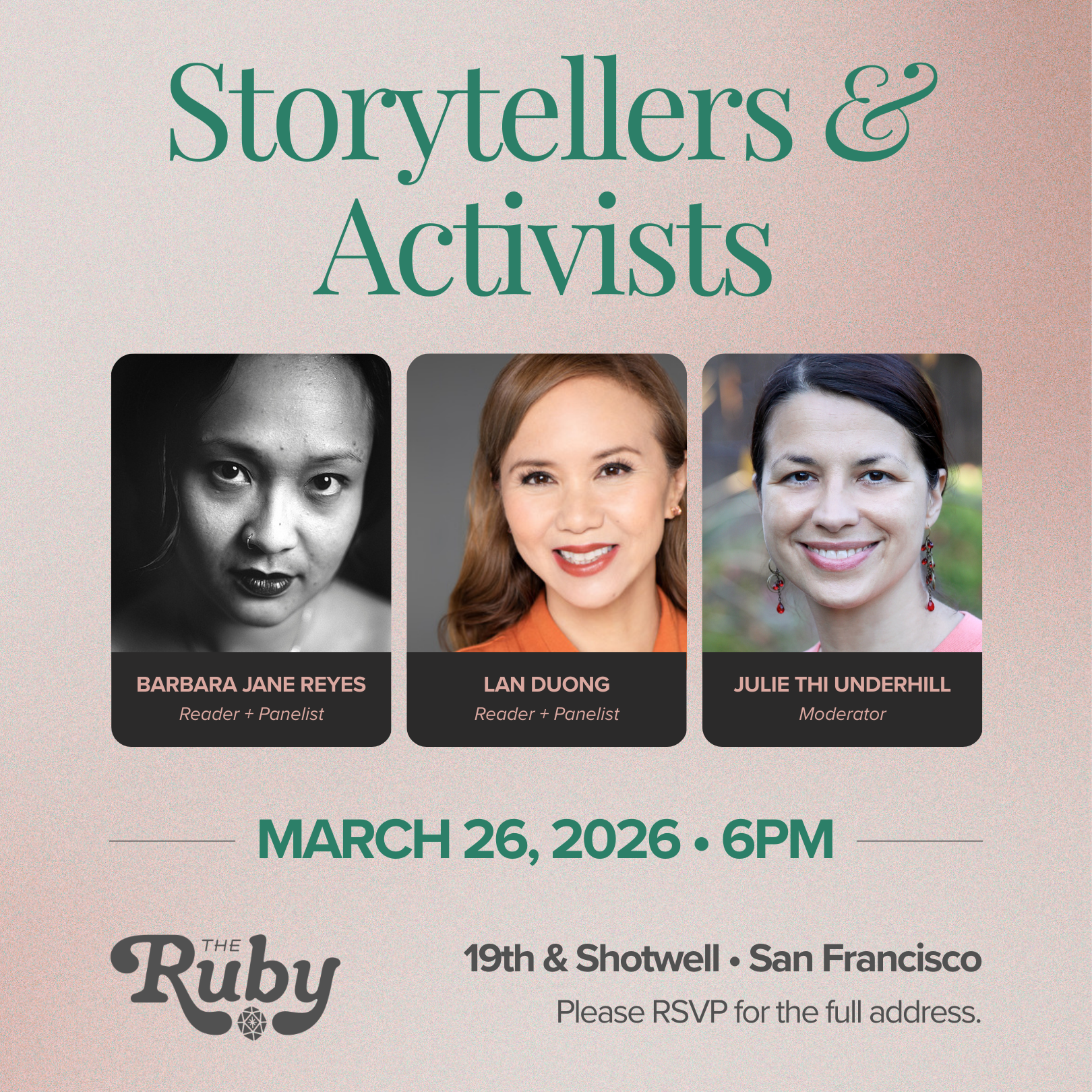 Around the Community: Storytellers &amp; Activists DVANxSFPL Reading Series