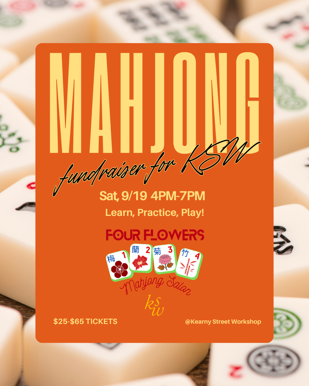 MAHJONG Salon, a Fundraiser for Kearny Street Workshop - Sept 19th 4PM-7PM
