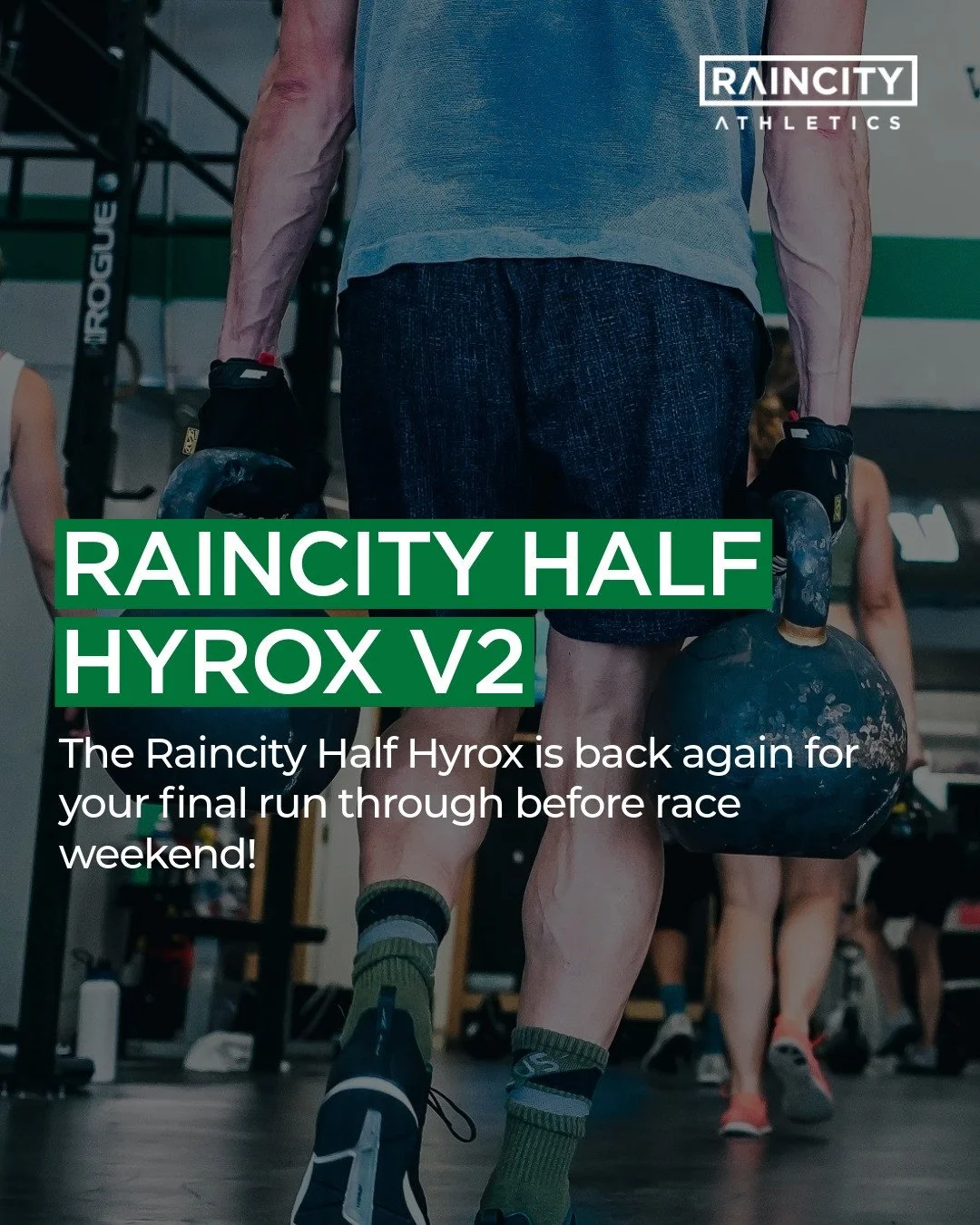 Lots happening this weekend at Raincity Athletics! Not a member? This one is open to drop-ins and you can eserve via the schedule www.rncty.ca/schedule or click the link in bio.⁠
⁠
The only true (indoor) half hyrox in Vancouver! Full movements includ