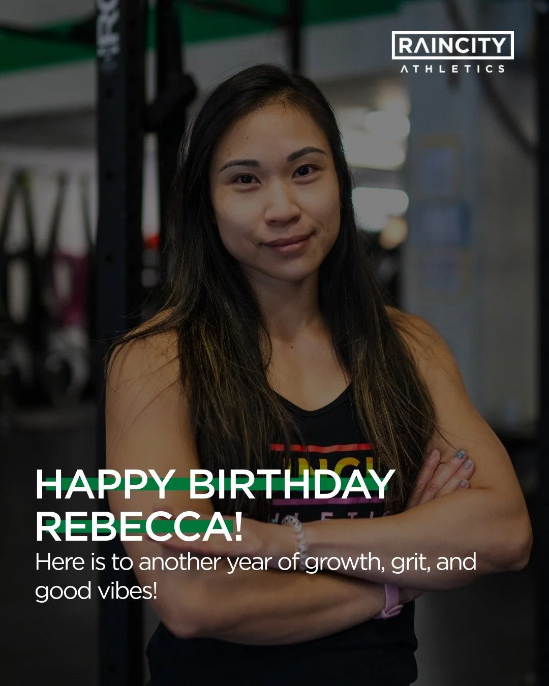 Happy Birthday, Rebecca! 🎂✨⁠
⁠
We&rsquo;re lucky to have someone who truly gets what community means at Raincity. From breaking intimidating barriers to lifting spirits (and barbells 💪), Rebecca&rsquo;s journey from cheerleader to competitive athle
