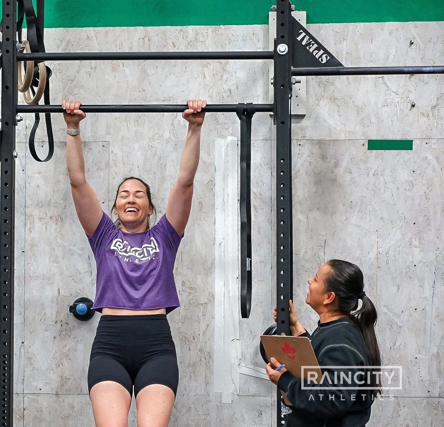 Fitness tip: no matter what version of a pull up you're doing, it's important to smile and have fun.