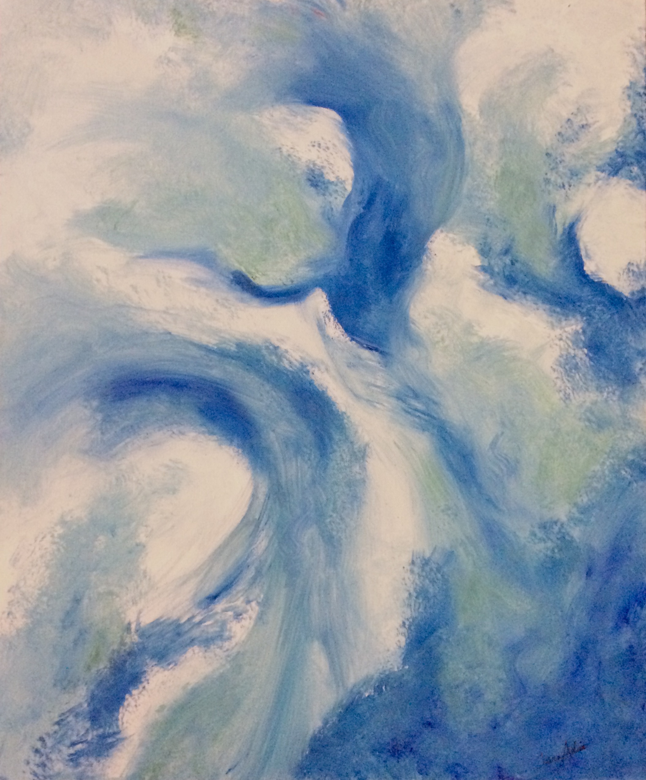 "ARISE" was created at a time when I was full of heaviness, of anxious racing thoughts, of confusion and doubt and "is this where I'm supposed to be?" I'm constantly reminded in these paintings, that stem from a place of pain, that God turns messes into beautiful pieces of art.