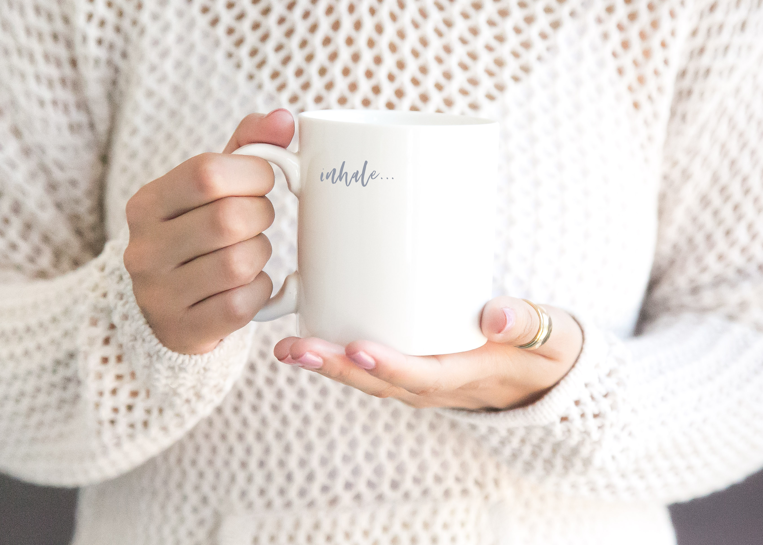 breathe coffee mug - Taira Adair Art