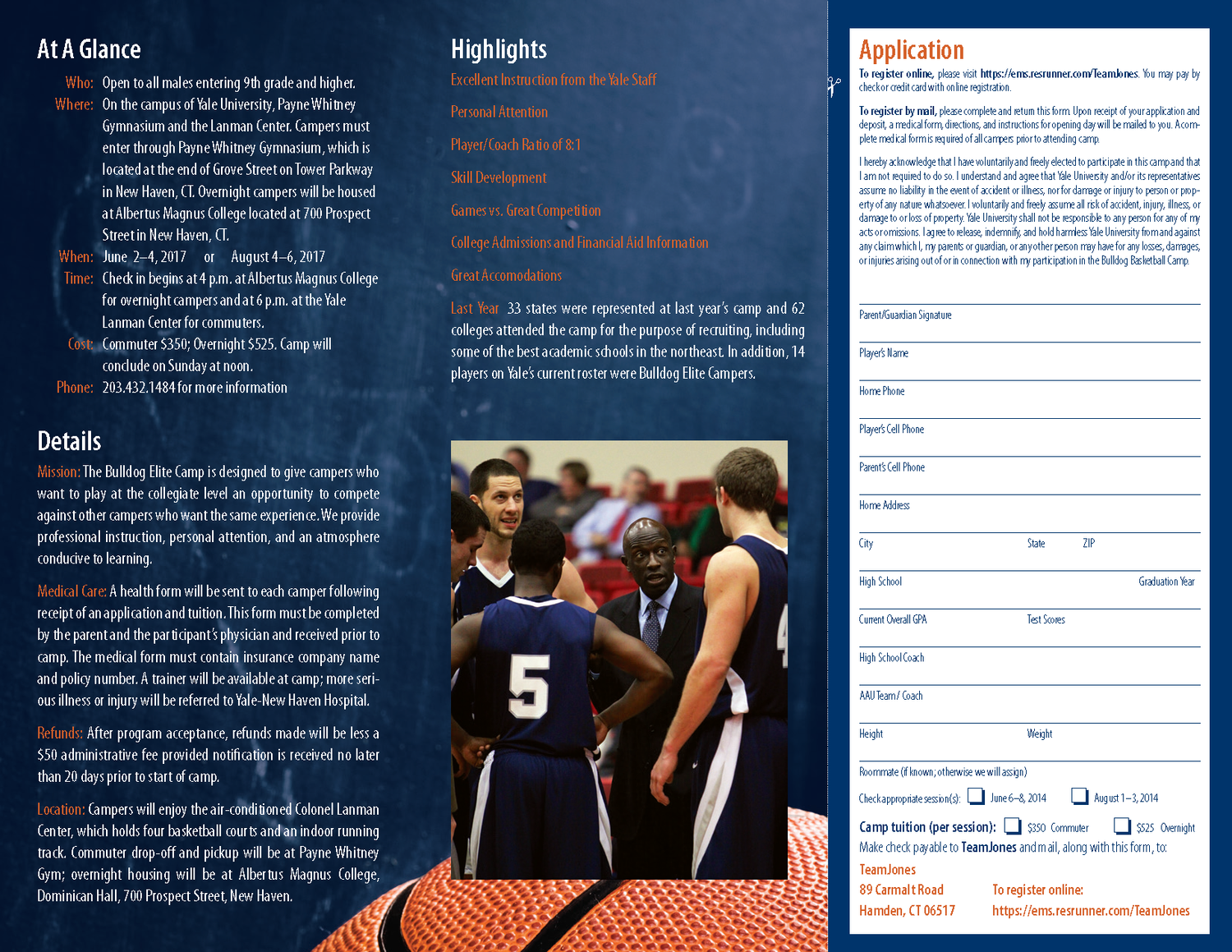 Team Jones Basketball Camp Sadler Studio Design