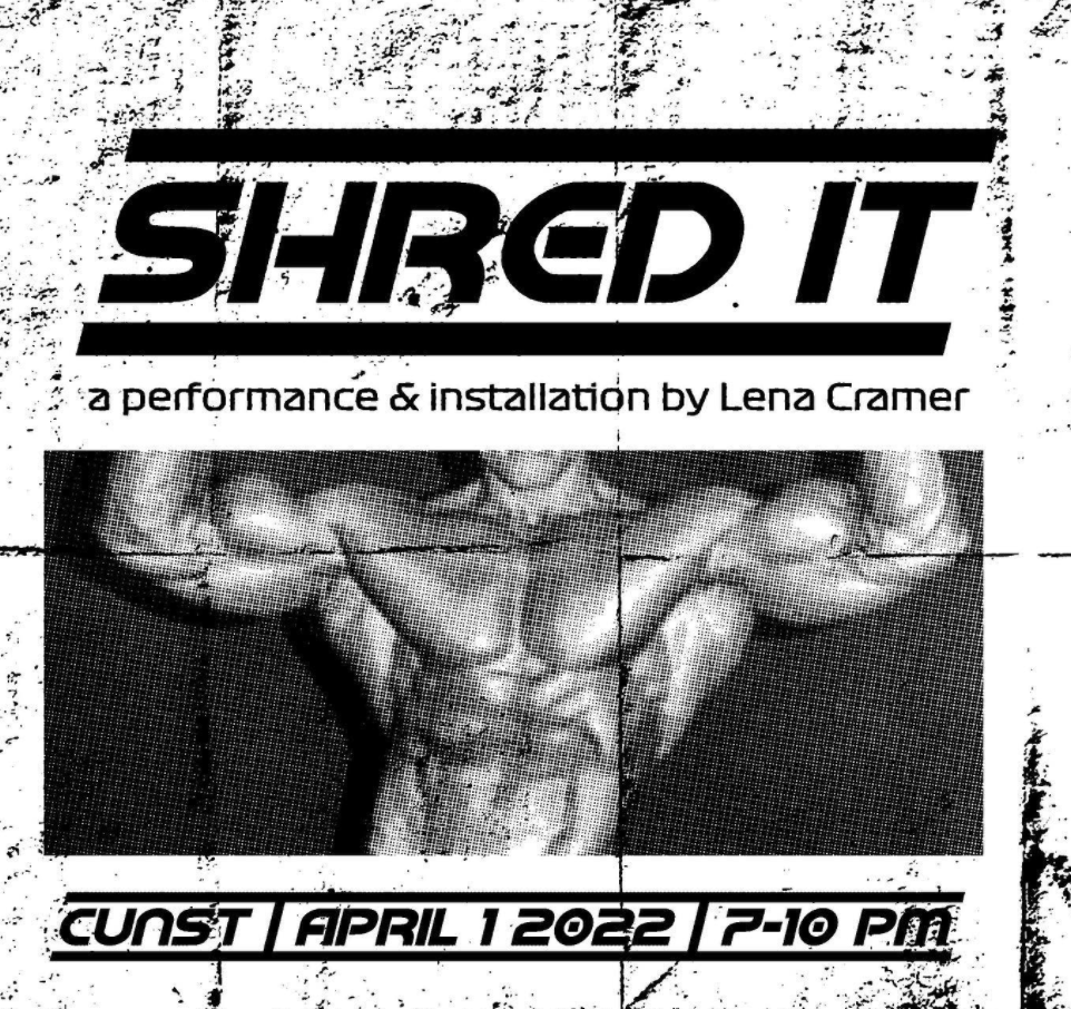 SHRED IT at Cunst Gallery // installation and performance by Lena Cramer 