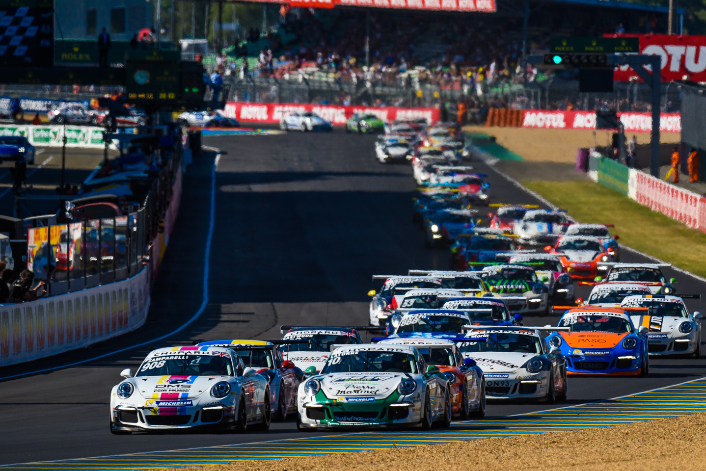 Me on the left...leading 60+ cars at Le Mans. This immediately became my phone background photo. Credit: Dan Bathie