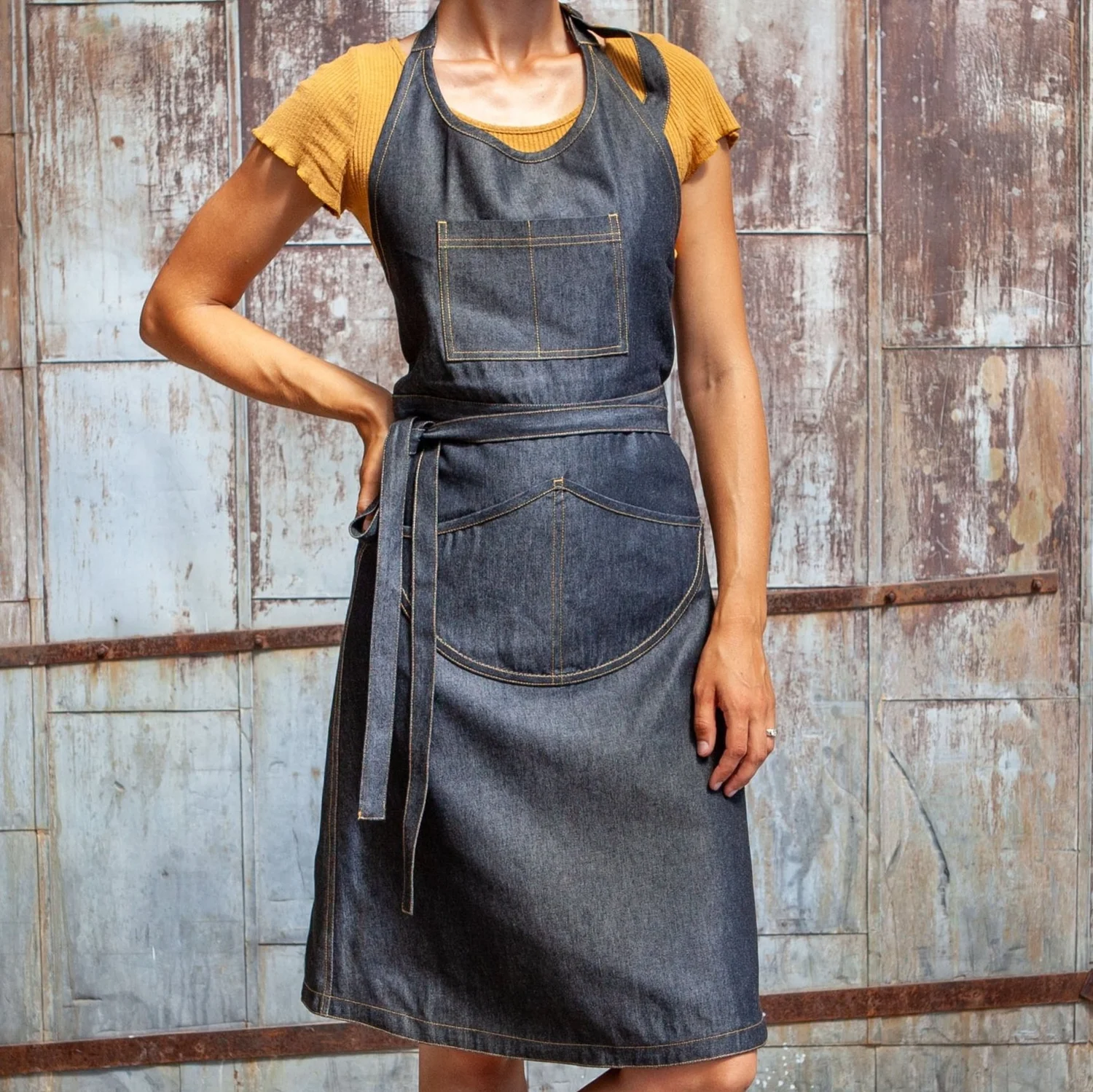 grey chambray dress 80s Norma Kamali Chambray Dress