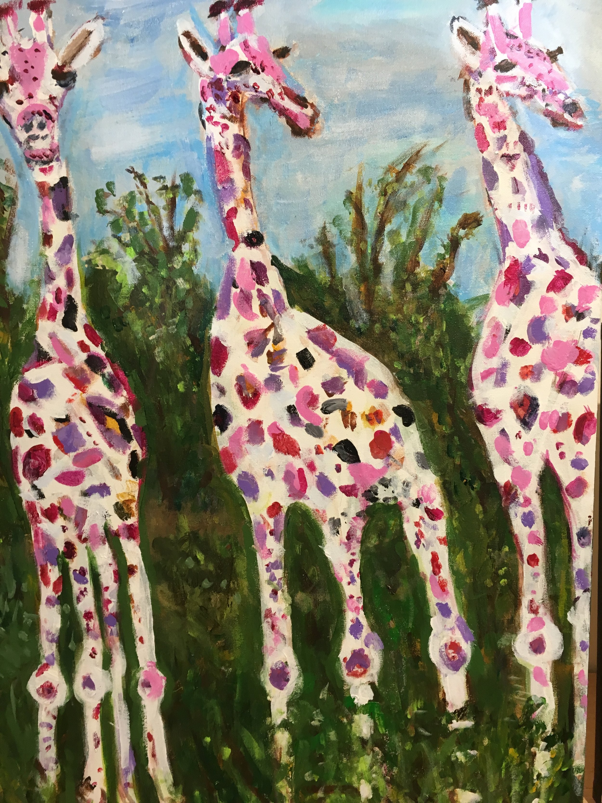 Three Dreamy Giraffes