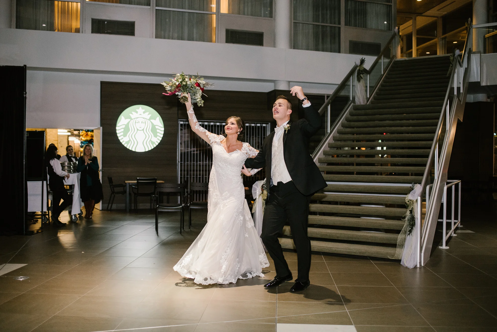 bride and groom entrance at Doubletree in South Bend