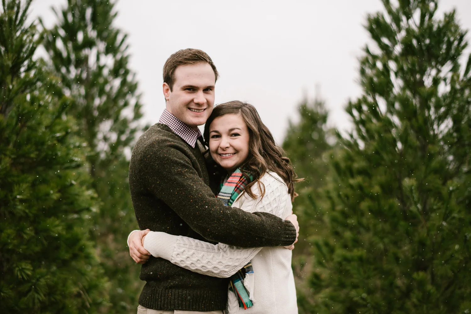 Grand Rapids Michigan Christmas Tree Farm Couples Session
