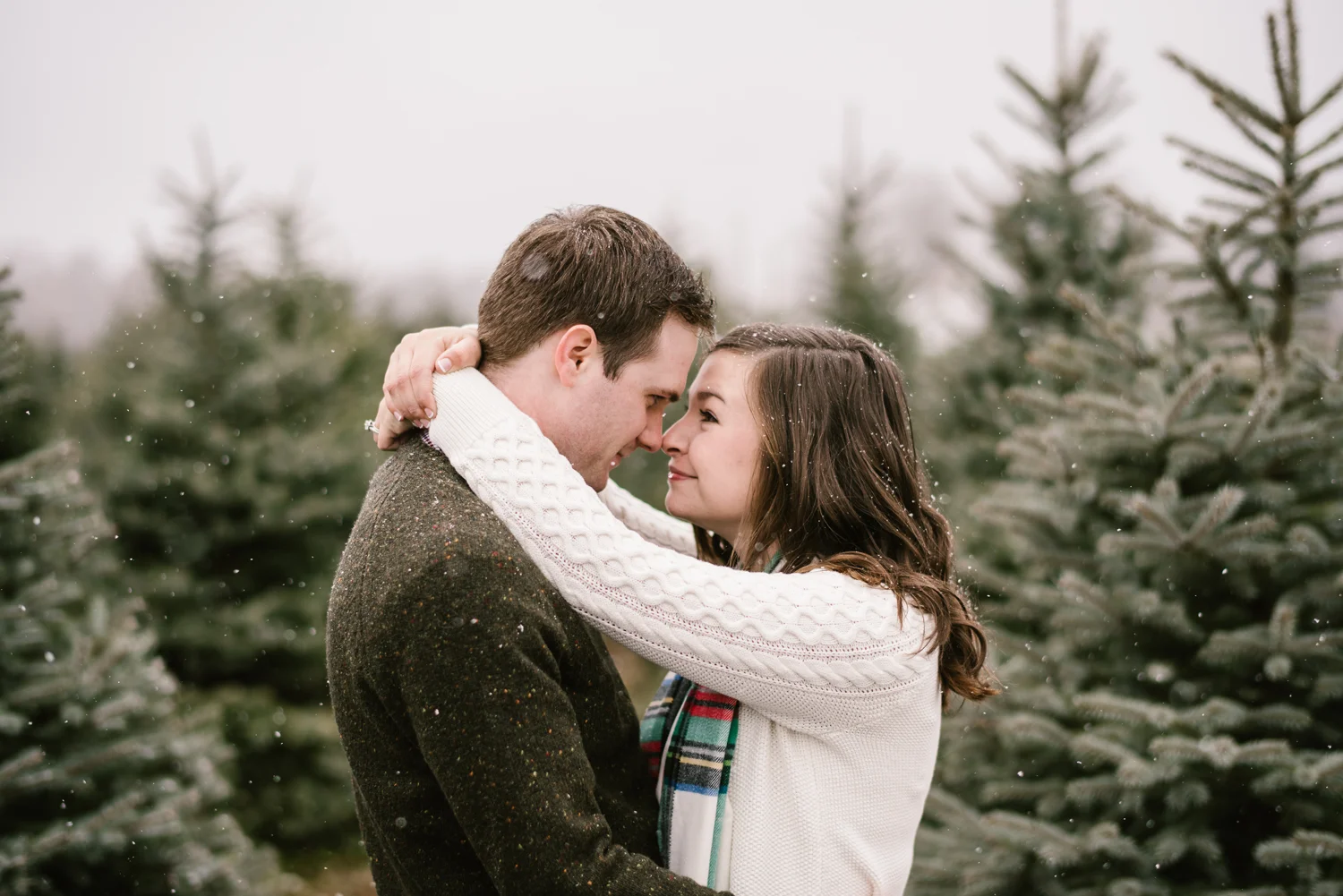 Grand Rapids Michigan Christmas Tree Farm Couples Session Laura Ryan Sydney Marie Photography