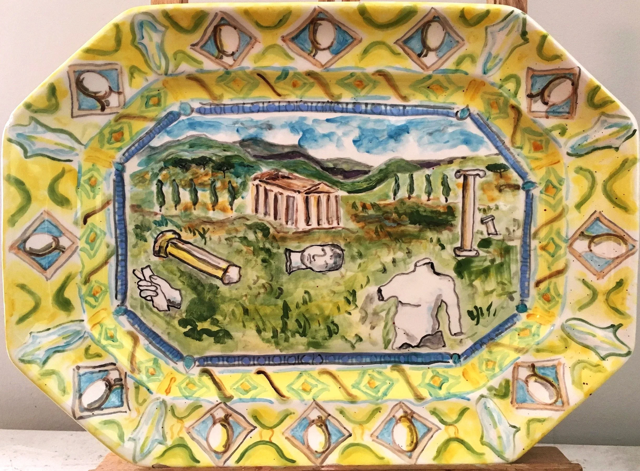 Large Platter, ceramic, 11 x 14 1/2 inches, 1991