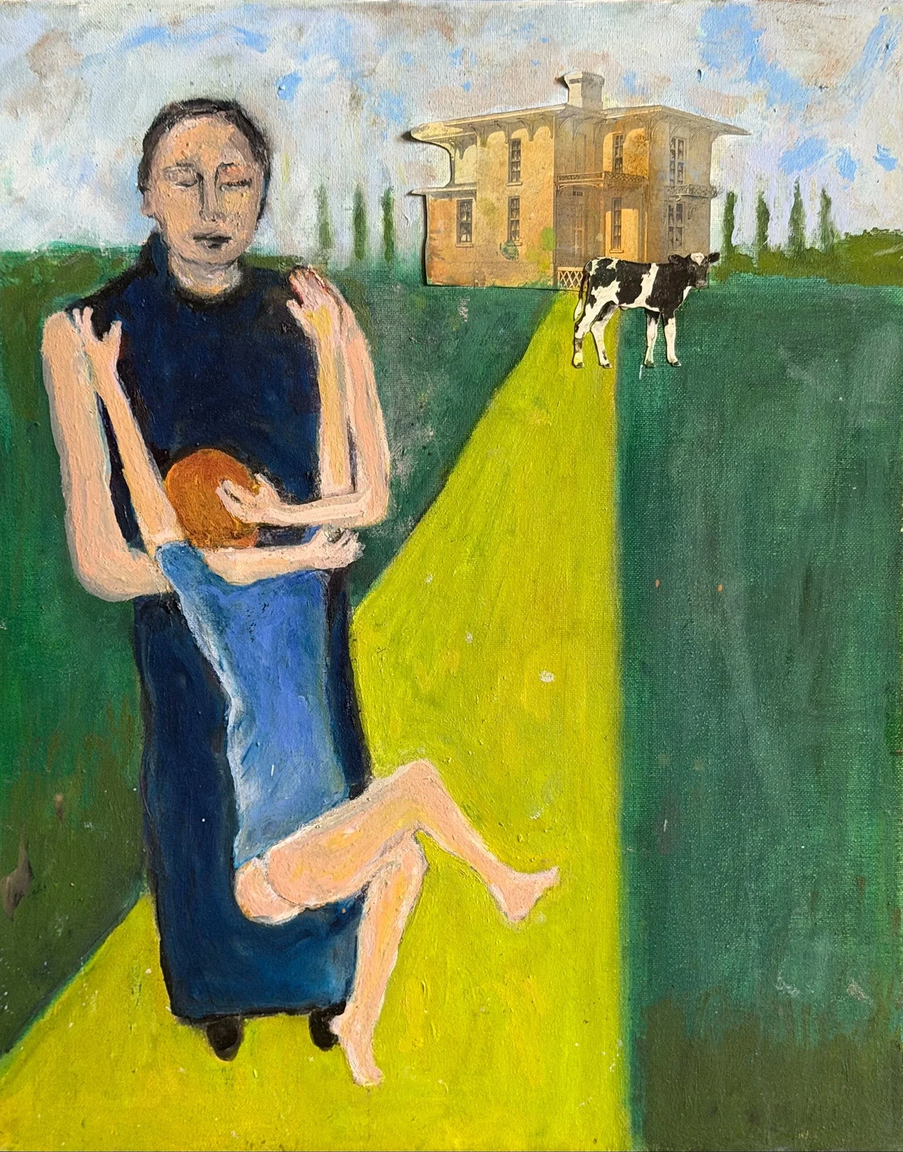 "Prodigal Son", oil/collage on canvas, 20 x 16 inches, 2020