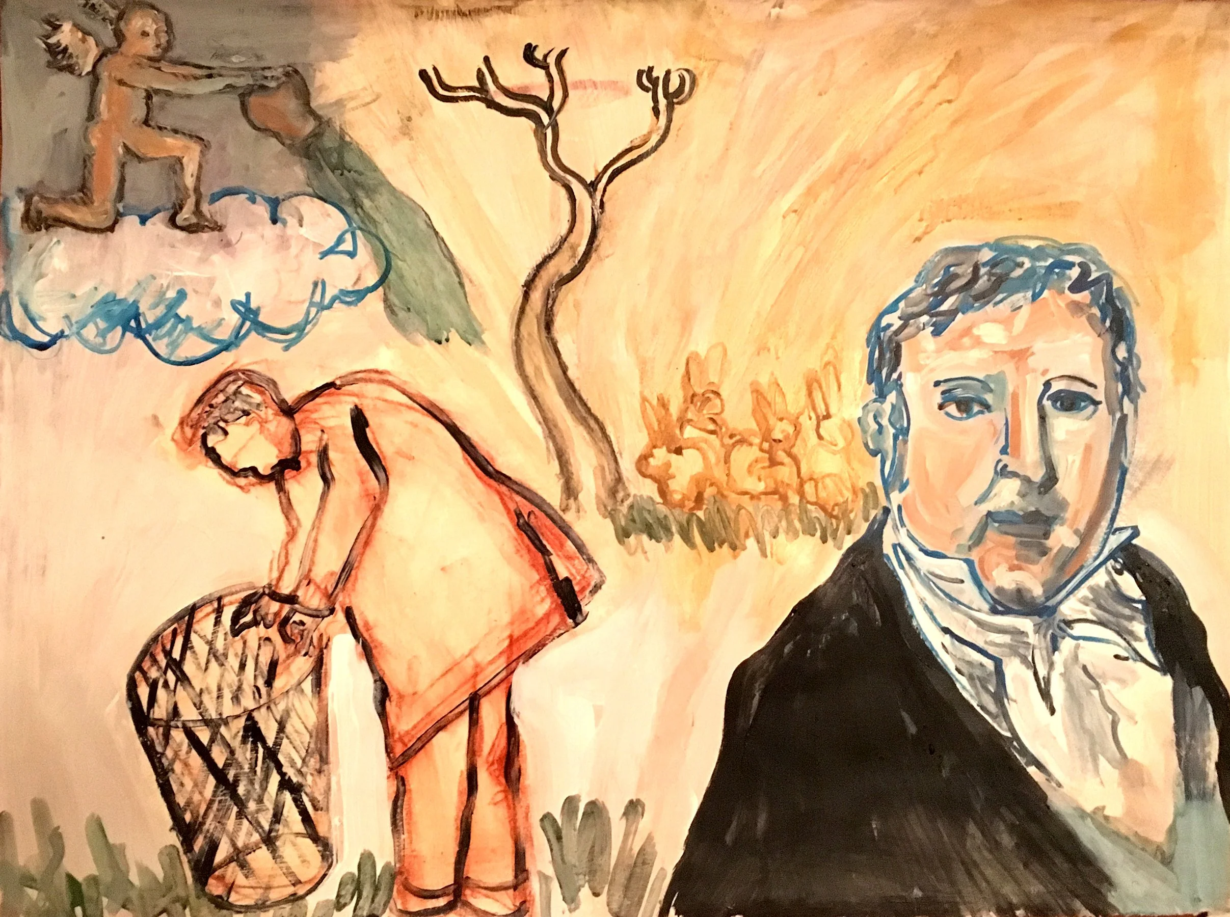 "Meditation on the Social Contract", acrylic on paper, 22 x 30 inches, 1991