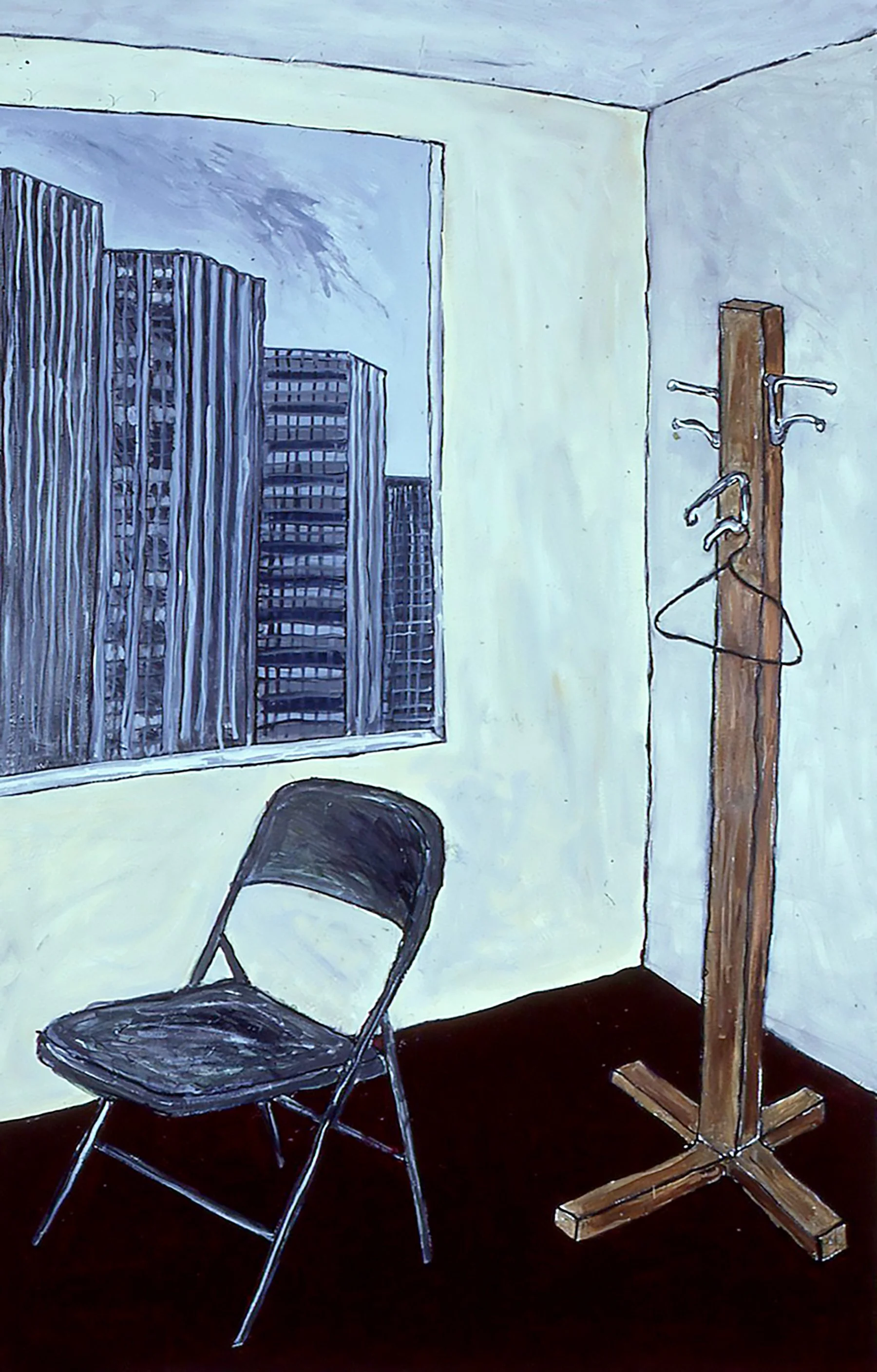 "Coatrack, Avenue of the Americas", acrylic on canvas, 60 x 36 inches, 1982