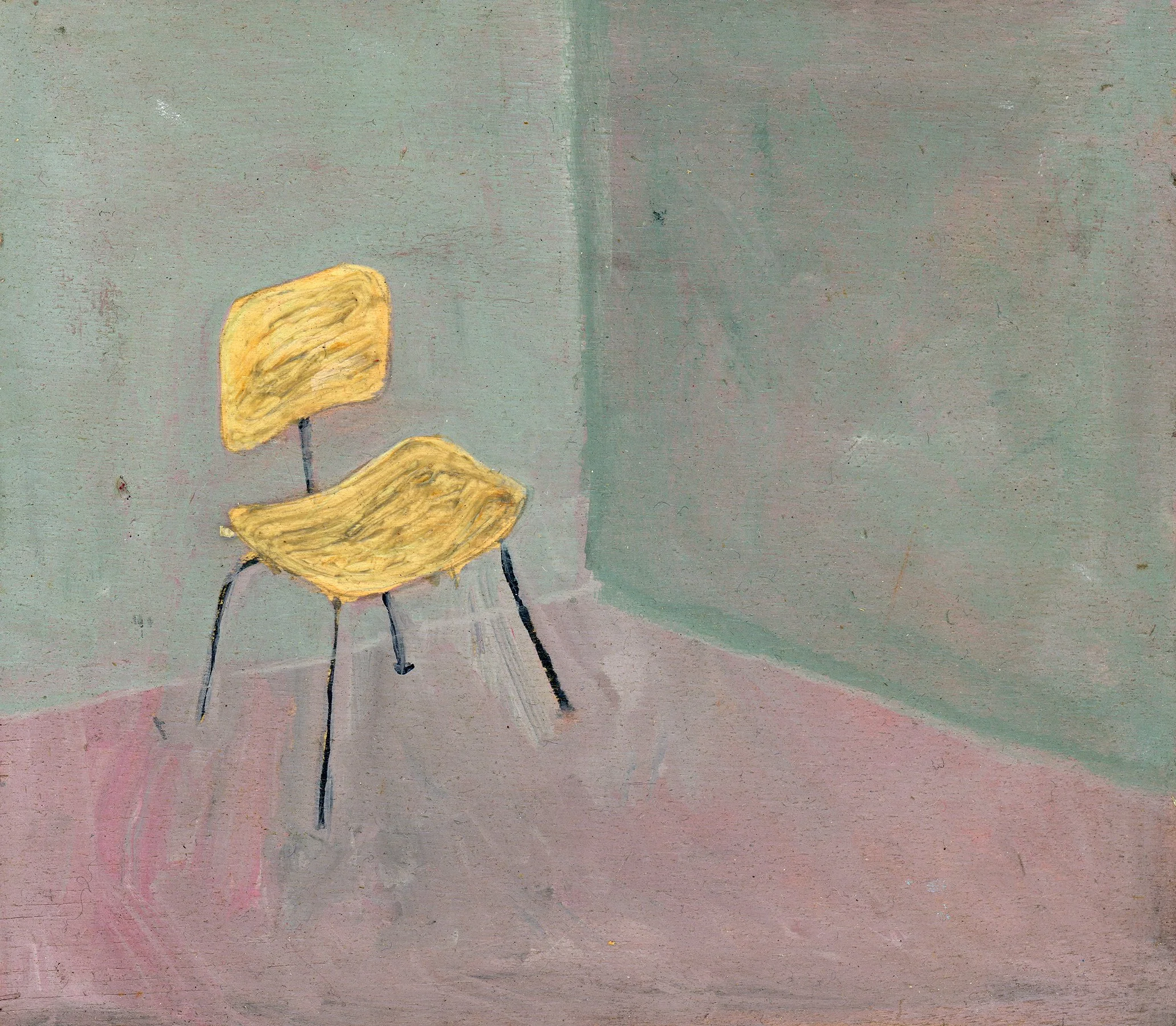"Eames chair", oil on wood, 5 1/4 x 6 inches, 1983