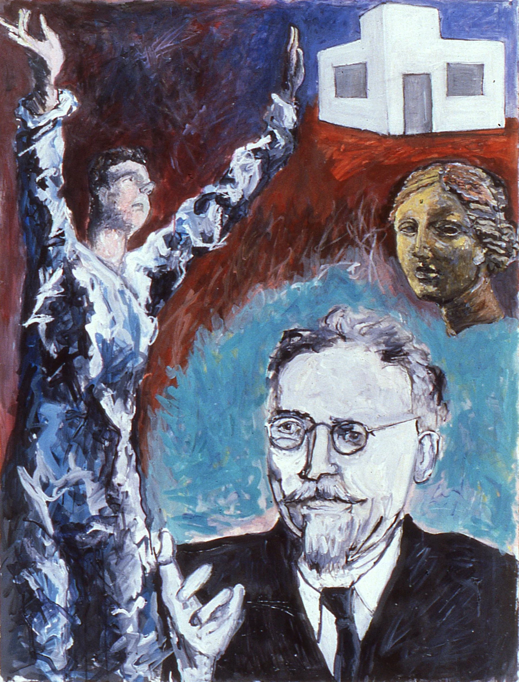 "Prophets Not Profits", acrylic on paper, 50 x 38 inches, 1997