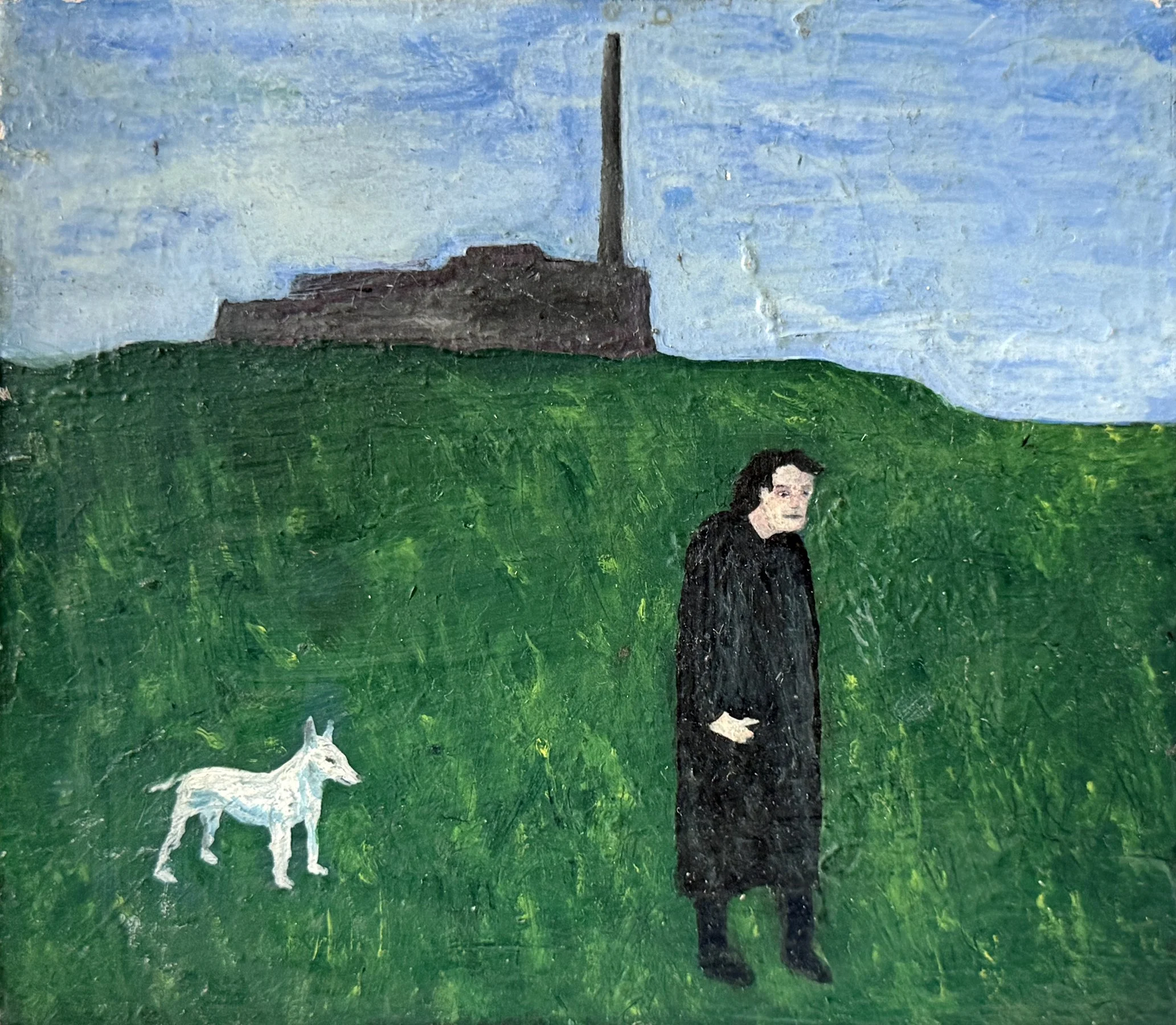 "Man in black", oil on wood, 5 1/2 x 6 inches, 1986