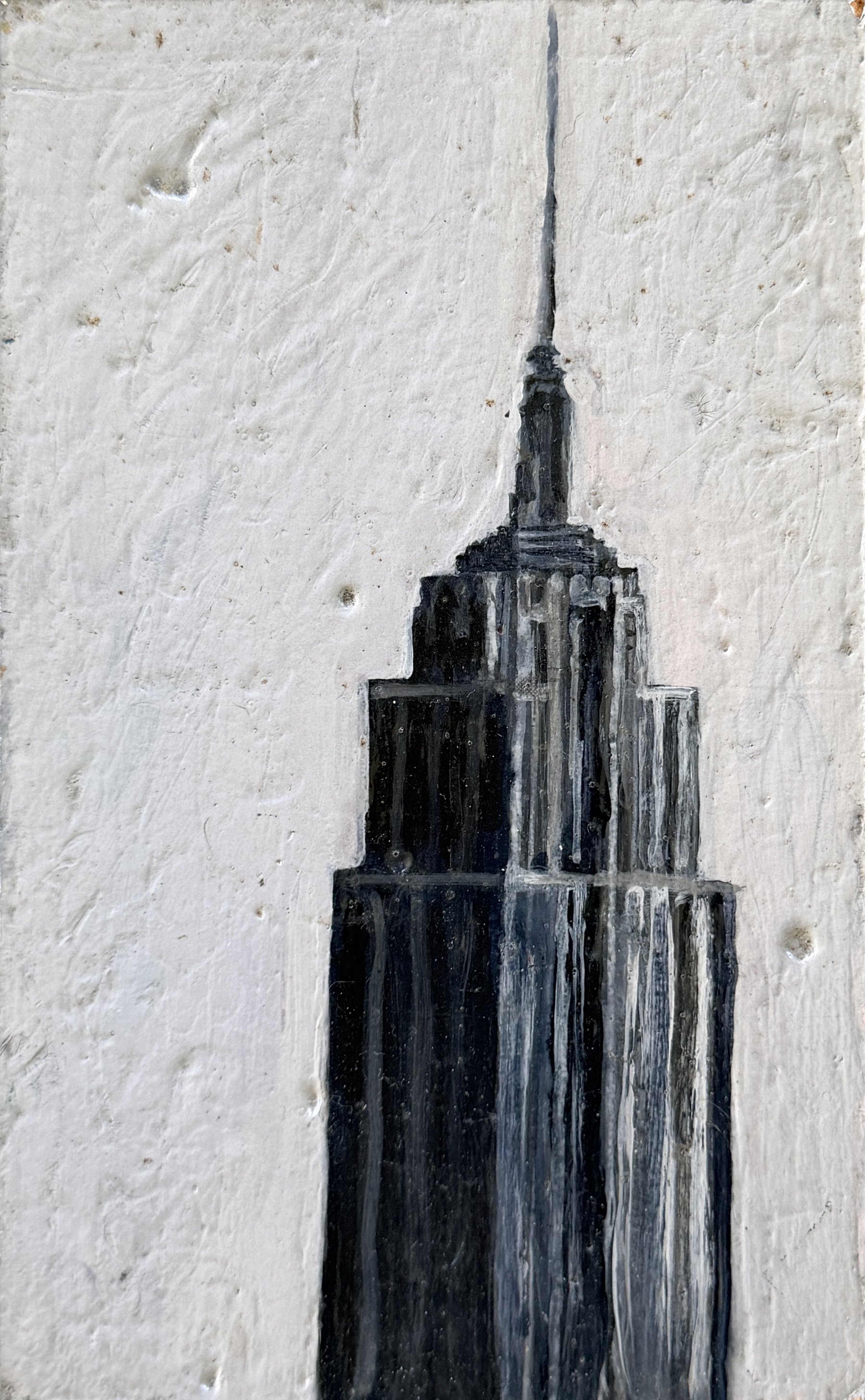 "Empire State Building", oil on wood, 9 x 5 inches, 1983