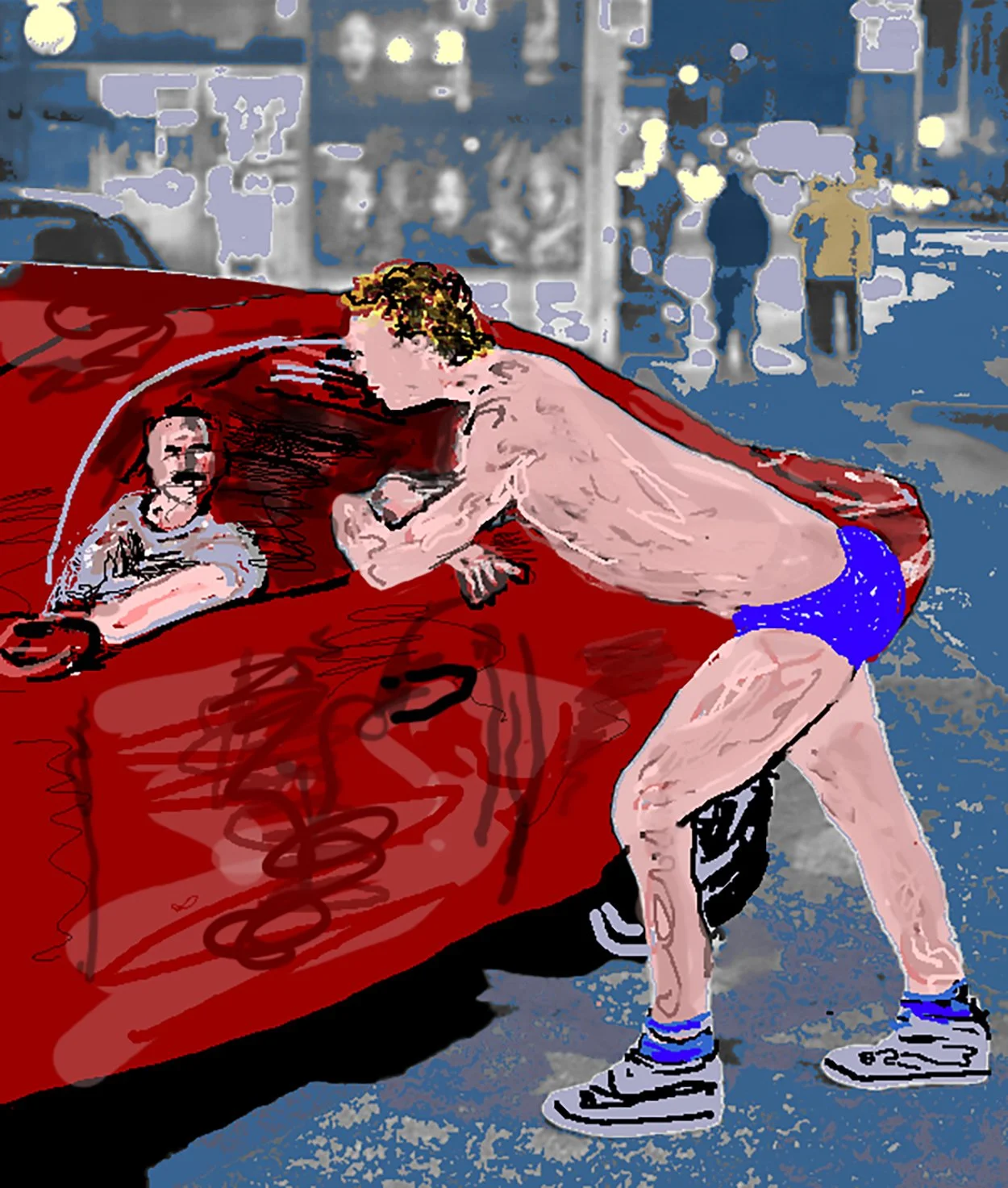 "Hustler", digital drawing, 2023