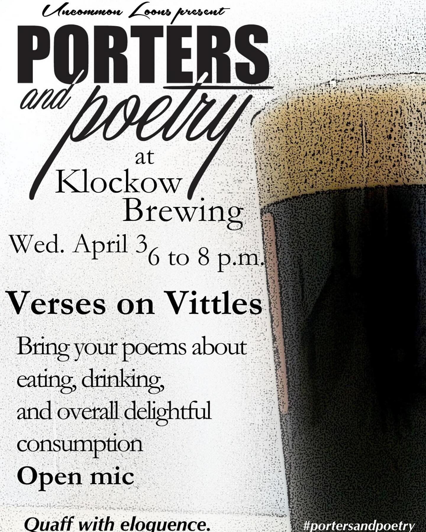 Today is the day! So eat, drink, and be merry, for tonight we read poems about all that stuff!