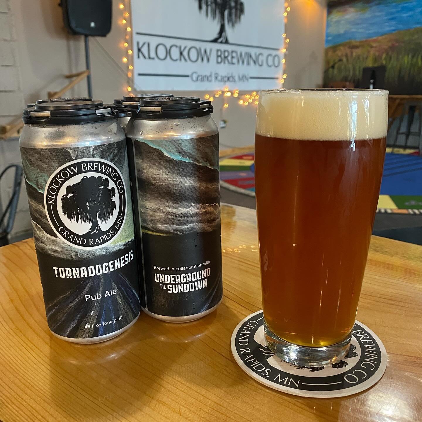 🚨 New Beer Alert 🚨 
Tornadogenesis Pub Ale, brewed in collaboration with the band Underground Til Sundown for the upcoming Erste Mai Spring Punk music festival this weekend, is tapped in time for the Farmers Market fundraiser at the brewery today! 