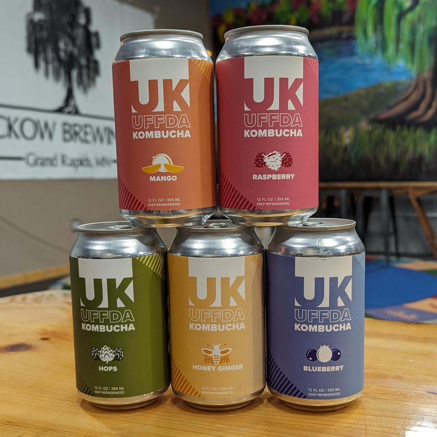 UFFDA KOMBUCHA is now available in the taproom! So many of you have been asking for kombucha and here it is! If you're unfamiliar, it's kinda a probiotic soda made with fermented tea and flavorings and Uffda makes super-delicious booch! Check out @uf