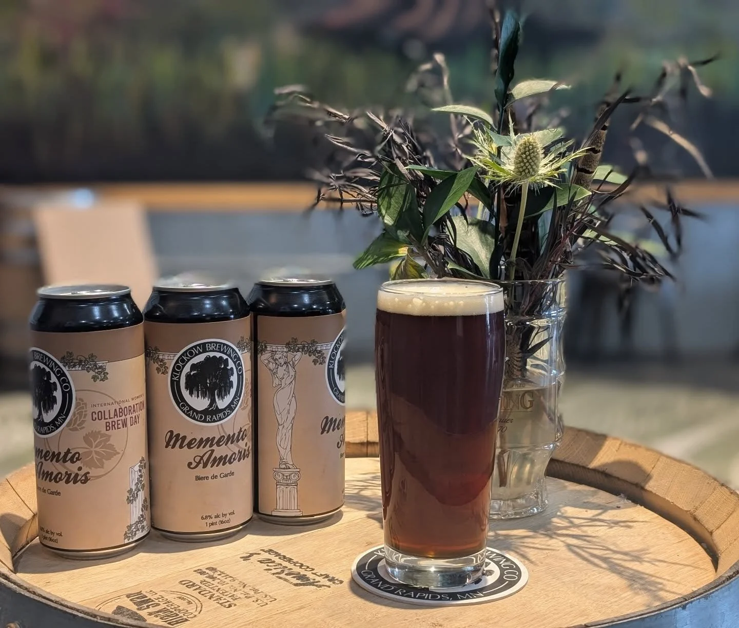 Memento Amoris - Bi&egrave;re de Garde is on tap and available in cans to go now! It's floral and robust with a very light, sweet hop note. We brewed this on International Women's Day on March 8th with a whole gaggle of gals; it was an amazing day of