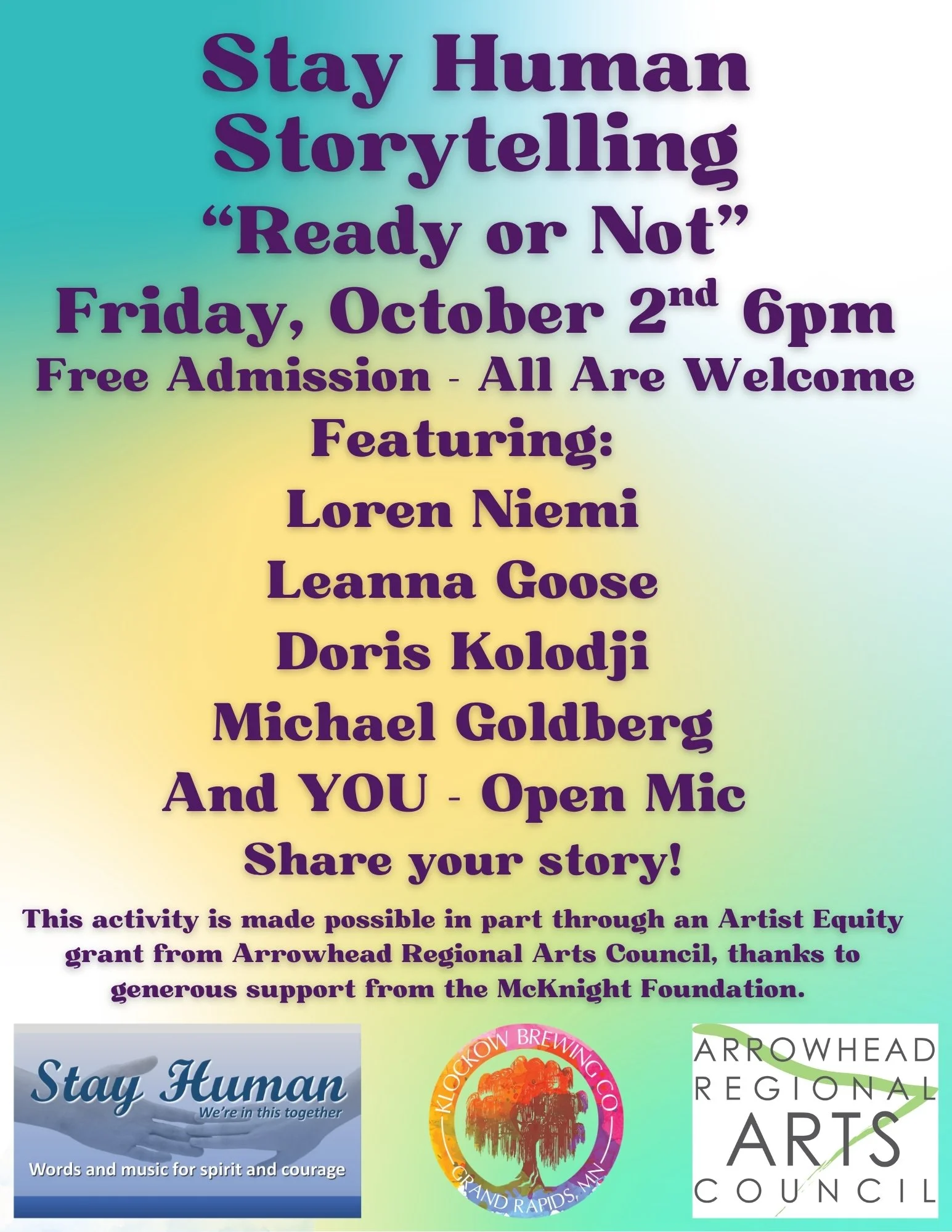 Stay Human Storytelling - Theme: Ready or Not