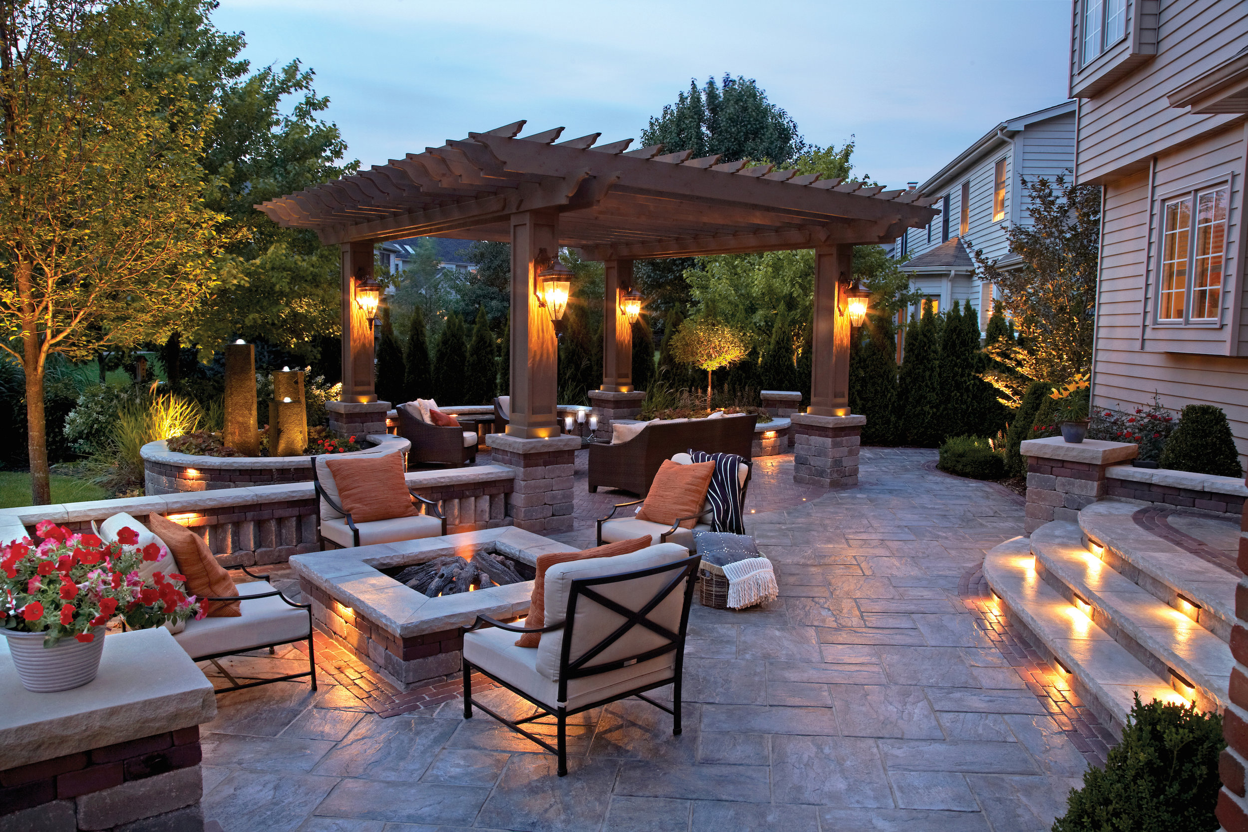 Professional landscape design with paving stones in Bergen County, NJ